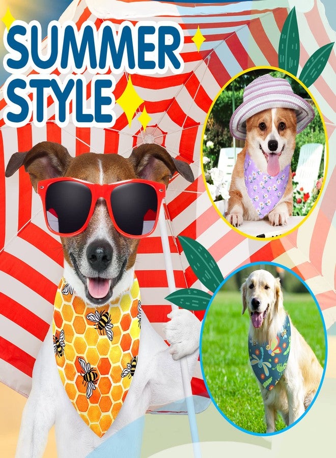 Eccliy 30 Pack Summer Flower Dog Bandanas Bulk Soft Triangle Dog Scarfs Polyester Bandana Pet Costume Cute Scarf Bibs with Flowers Patterns for Small Medium Large(Flower,X-Large) - Image 3